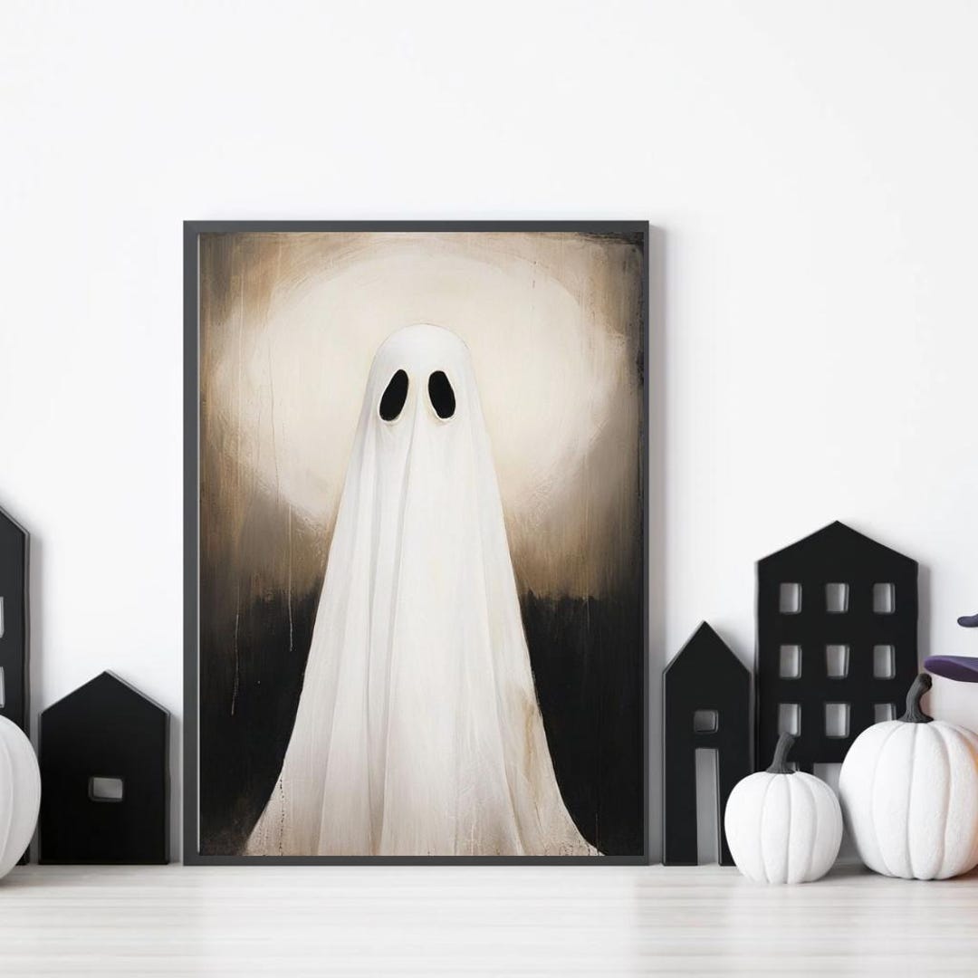 Vintage Style Spooky Ghost Wall Art Print, Hauntingly Beautiful ...