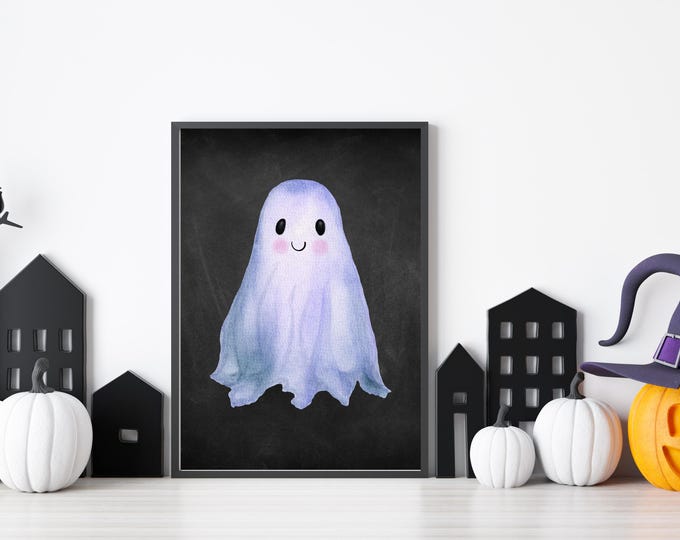 Rustic Ghost Digital Print for Halloween Wall Art - Instant Download - Spooky Halloween Decor - Haunted House Decor - Cute Ghost