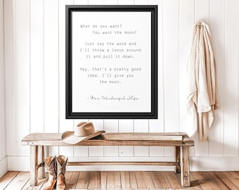 It’s a Wonderful Life Framed Canvas Wall Art - Farmhouse Style Rustic Decor, Inspirational Christmas Quote Print for Cozy Home Decor