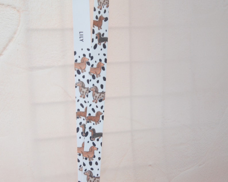 Sausage dog lanyard, personalised dachshund gift, teacher lanyard, dog lover present, sausage dog design, custom gift, vet lanyard gift image 9