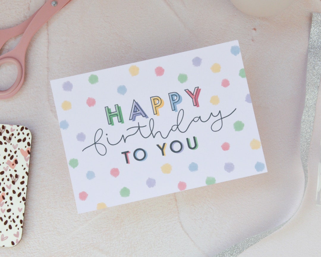 Happy Birthday Postcard Birthday Card Mail Birthday Card Etsy