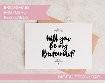 Bridesmaid proposal, maid of honour gift, wedding digital download, bridesmaid card, bridesmaid proposal card, flower girl proposal card