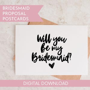 Cartão postal para festa de casamento, conjunto de cartões de proposta para madrinhas, download digital, cartão para madrinhas para impressão, presente para madrinhas, conjunto de cartões para download