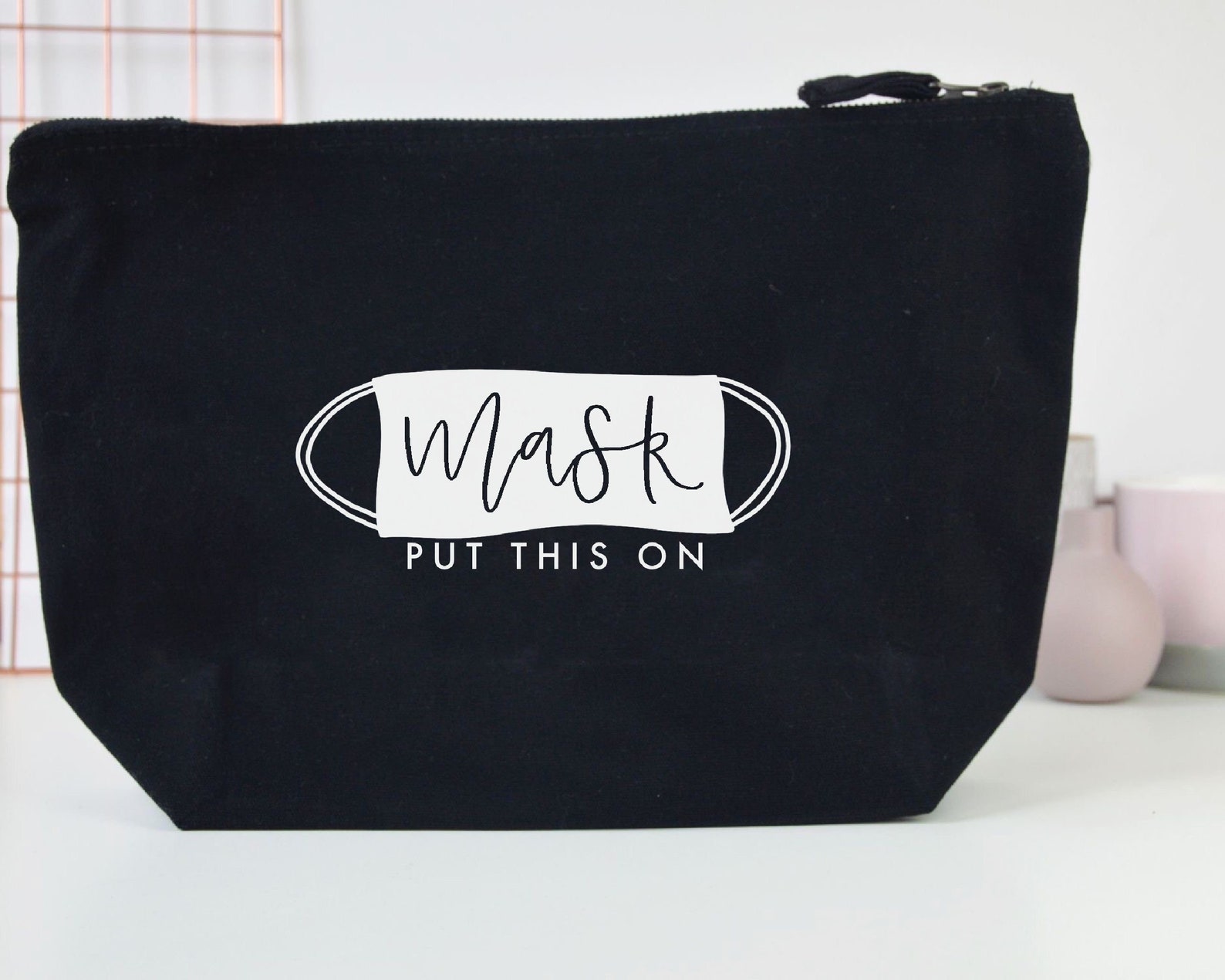 Face mask pouch hand sanitiser bag mask put this on mask Etsy