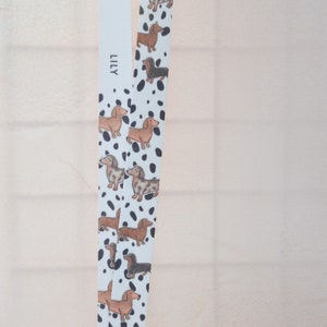 Sausage dog lanyard, personalised dachshund gift, teacher lanyard, dog lover present, sausage dog design, custom gift, vet lanyard gift image 4