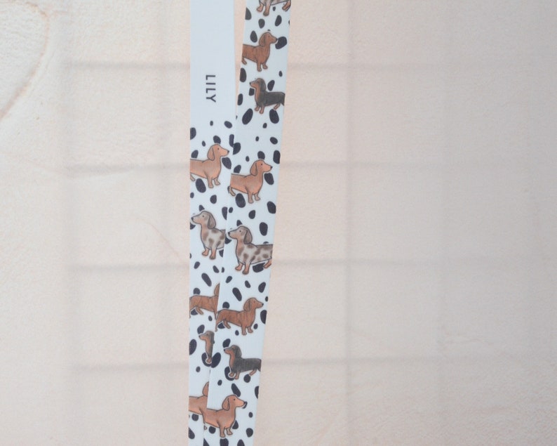 Sausage dog lanyard, personalised dachshund gift, teacher lanyard, dog lover present, sausage dog design, custom gift, vet lanyard gift image 4