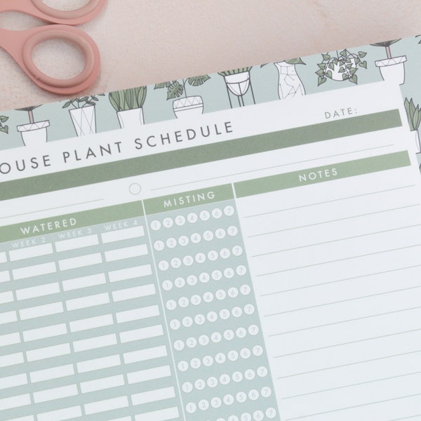 House plants planner, water plants planner, plant care notepad, potted plants pad, plant planner, plant journal, plant lovers gift idea