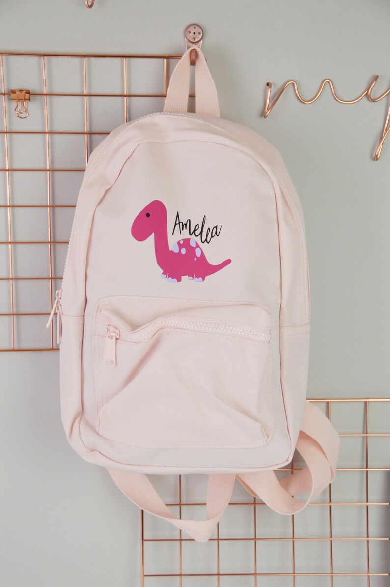 Girls Dinosaur Bag Dinosaur School Bag Personalised Pink Etsy UK
