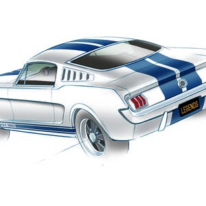 1965 Graphics Shelby GT350 Poster for 19th Shelby American Reunion - 1965 GT350 ...