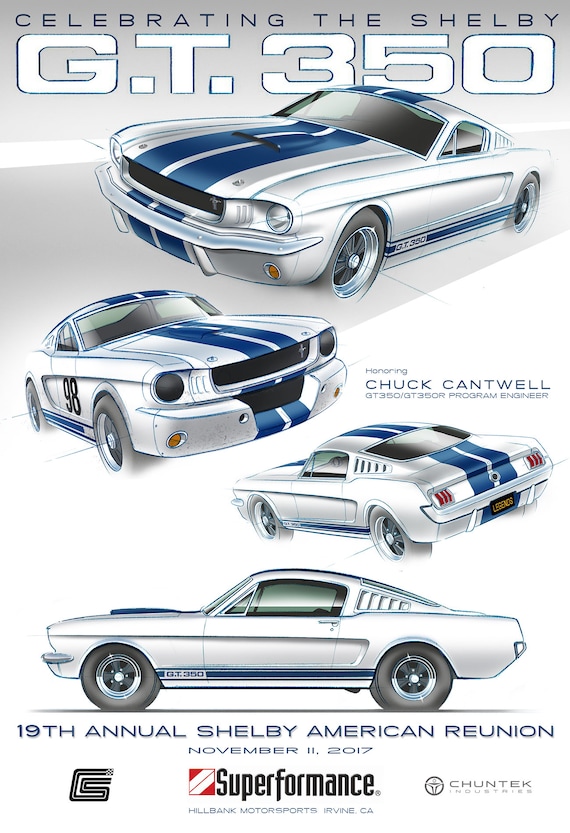 Shelby GT350 Poster for 19th Shelby American Reunion - 1965 GT350