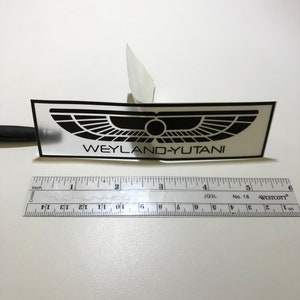 Weyland - Yutani 5.5&quot; x 1.5&quot; BLACK on Satin Clear Vinyl Decal, Alien Movies