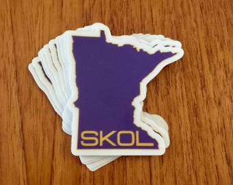 SKOL State Minnesota Vikings Clear Vinyl Decal Sticker