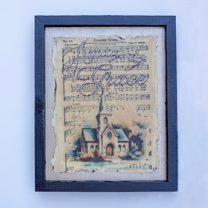 Antiqued Amazing Grace Hymn Sign/wall hanging