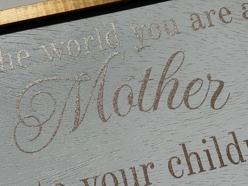 Mother Lettering Gold Motherhood Plaque: Metallic Gold Frame, Vinyl Lettering - Etsy