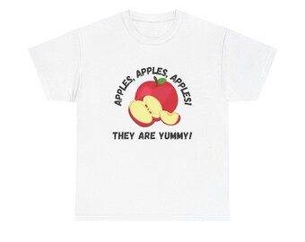 Camiseta para amantes de las manzanas, divertida, aleatoria, de algodón suave, regalo para los amantes del crujiente, camiseta gráfica