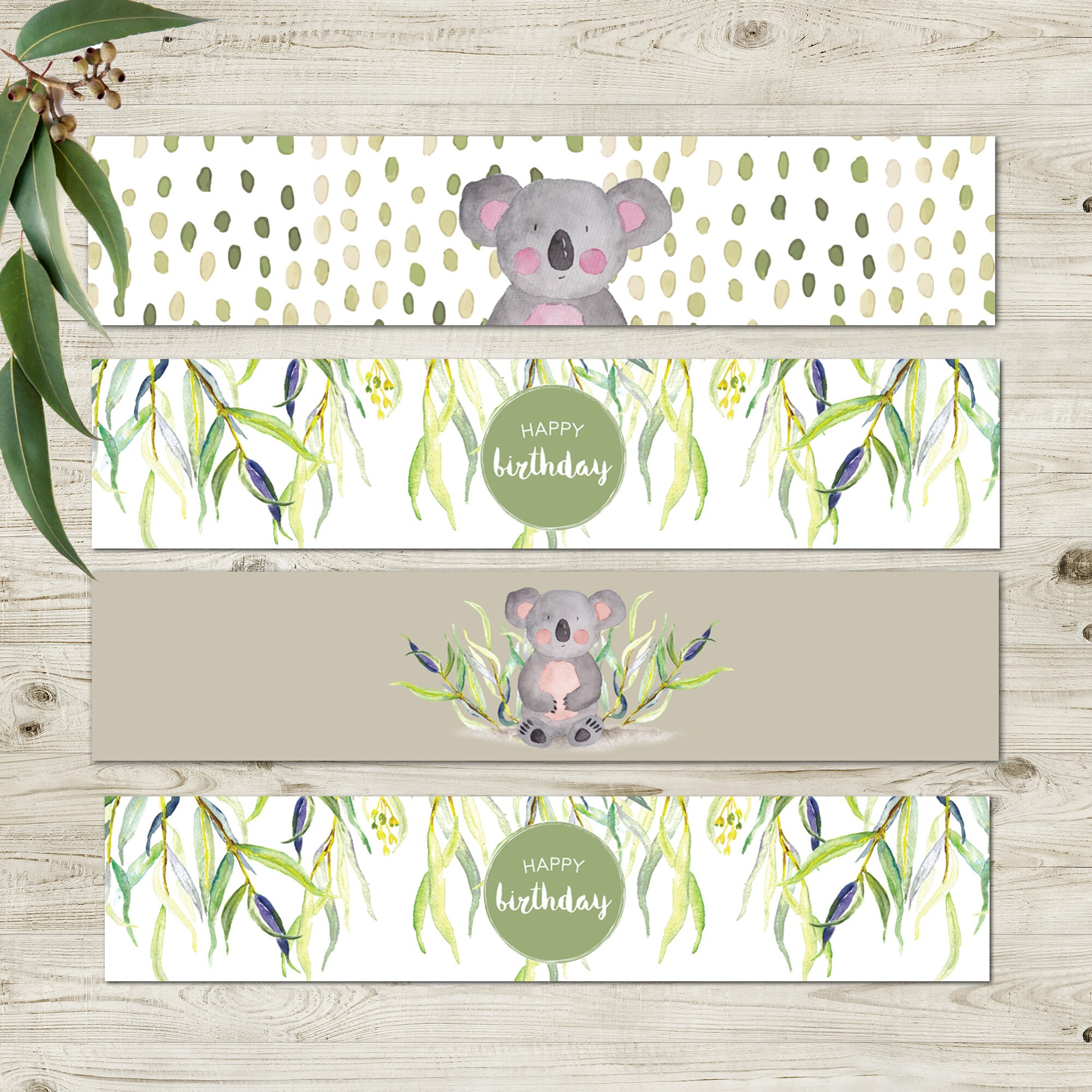 Printable Koala Waterbottle Labels Etsy