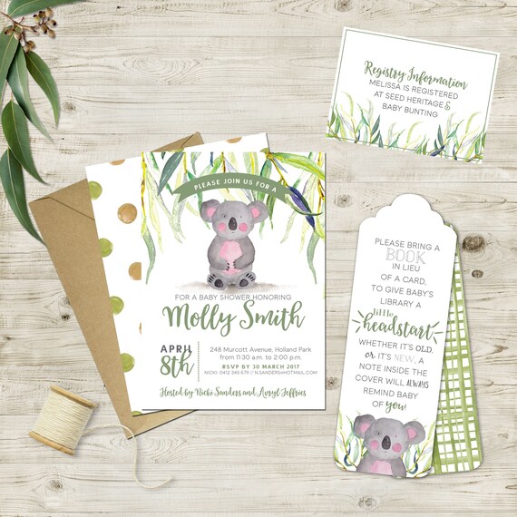 Australian wildlife baby shower invitation | Etsy