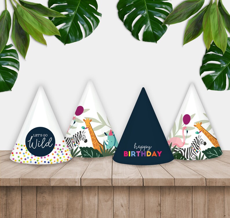 Party Animal Printable Party Hats Etsy