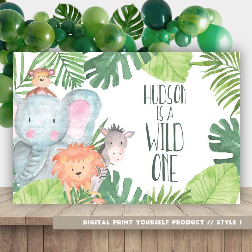 Wild One: Printable Jungle Party Backdrop - Etsy