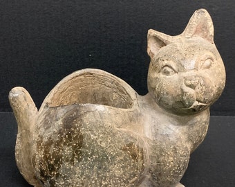 Molde de papel maché de madera maciza TAKAAN tallado para contenedor de gato