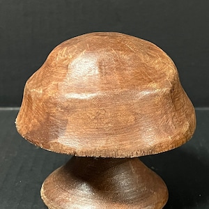 Carved Takaan Solid Wood Paper Mache Mold of Mushroom #M204