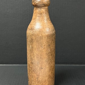 Carved Solid Wood Paper Mache Mold of Baby Bottle