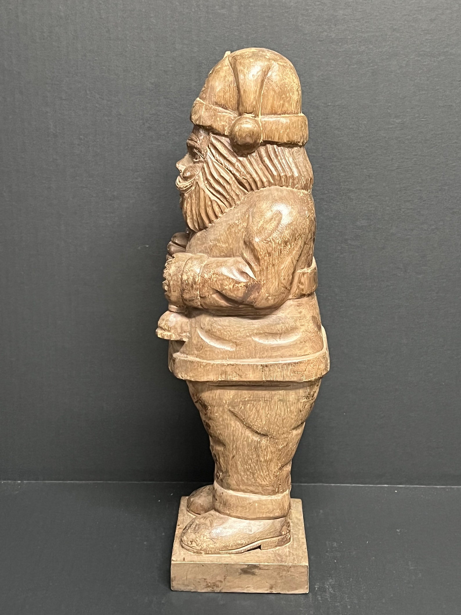 Carved Solid Wood Paper Mache Mold of Santa Claus Etsy