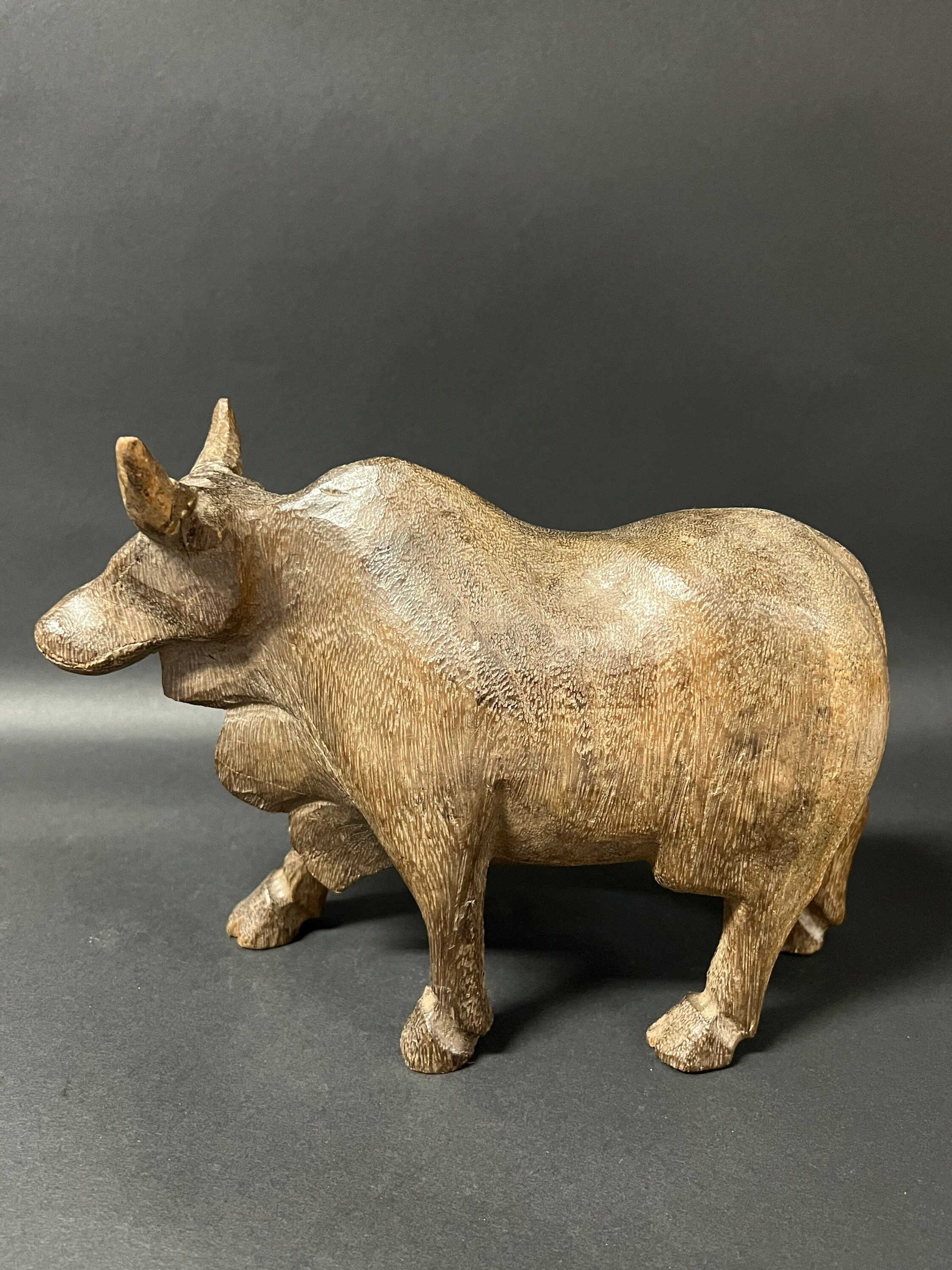 Carved Solid Wood Paper Mache Mold of Cow Etsy