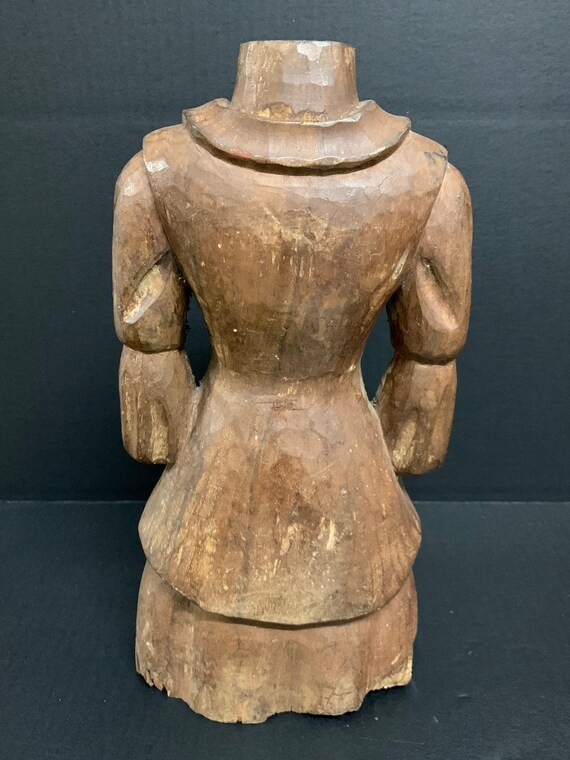 Carved Solid Wood Paper Mache Mold of Female Mannequin Torso