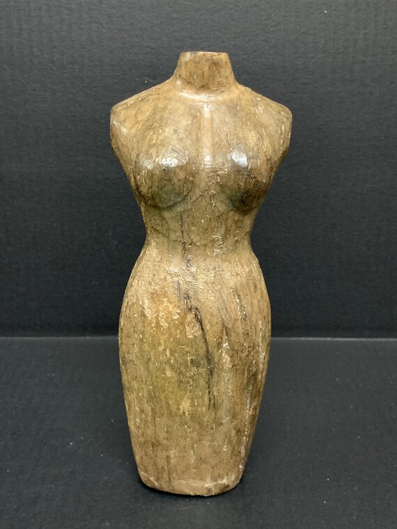 Torso Carved Solid Wood Paper Mache Mold of Female Mannequin Art ...