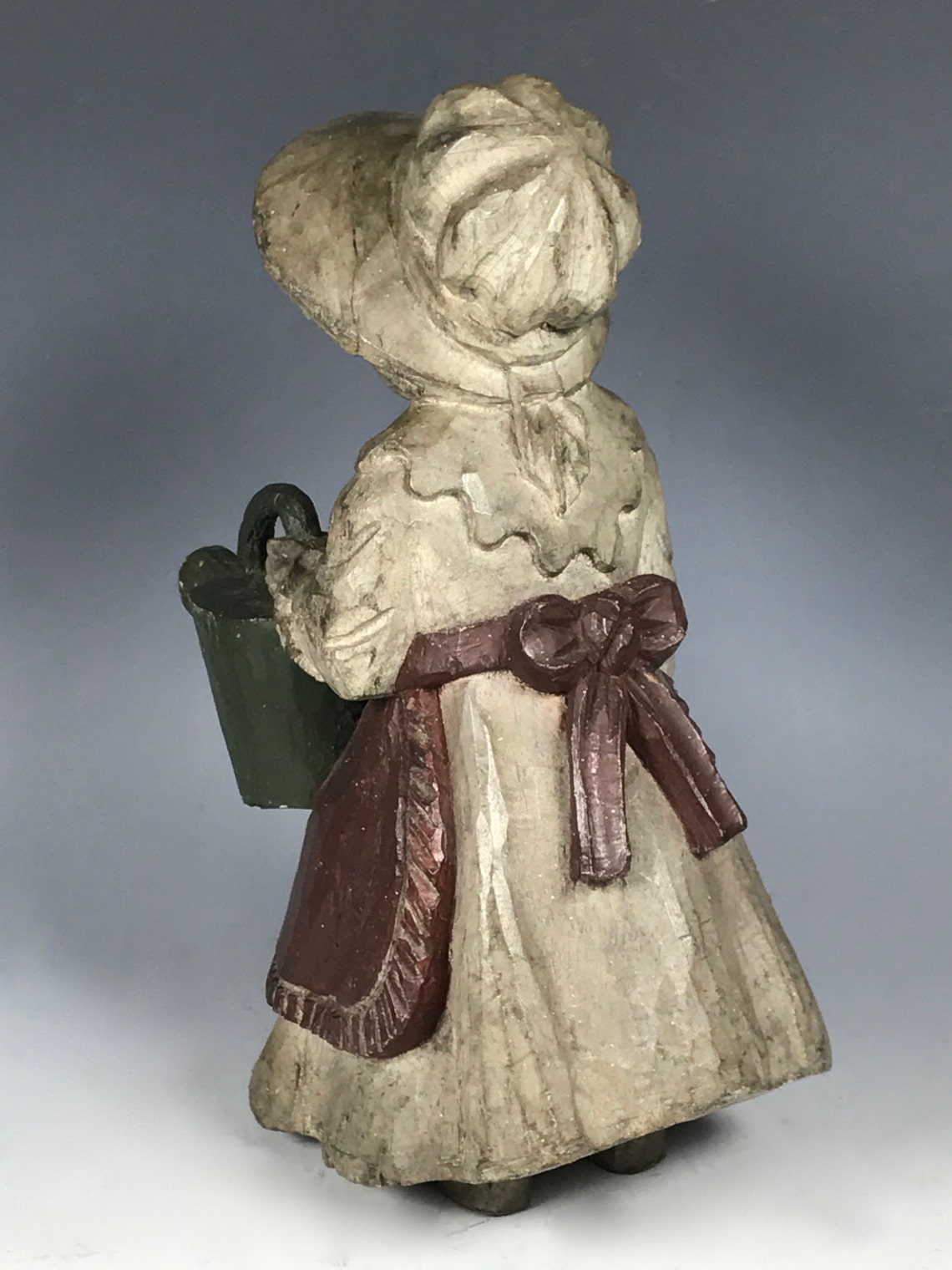 Carved Solid Wood Paper Mache Mold of Lady Etsy