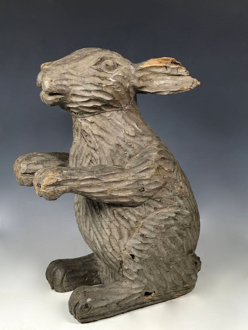 Large Carved Solid Wood Paper Mache Mold of Rabbit Etsy