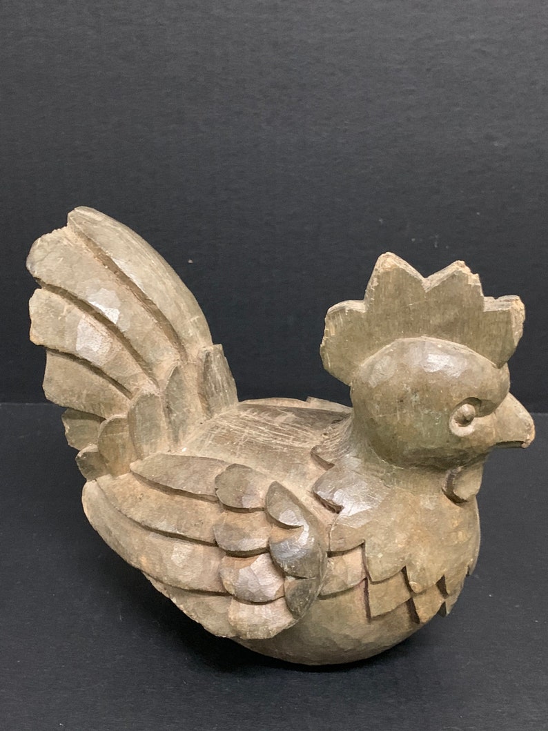 Carved Solid Wood Paper Mache Mold of Chicken Etsy