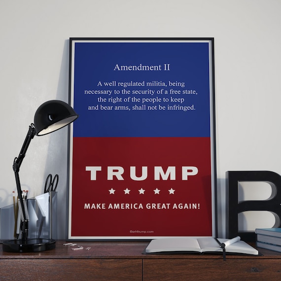 Right to Bear Arms Fine Art Poster Trump 2nd Amendment Patriotic America Giclee