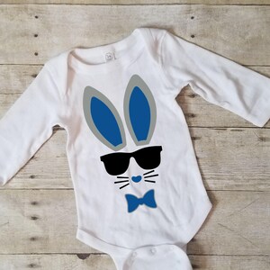 Bunny Onesie, My First Easter, Easter Onesie, Cool Bunny, Easter Onesie for Boys, Sunglasses, Easter Shirt for Boys, Easter Shirt image 1