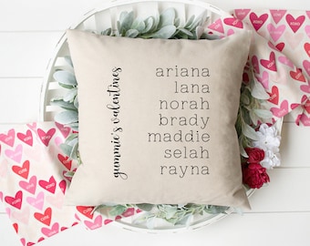 Valentine's Day Pillow, Grandchildren Pillow, Children Pillow, Gift for mom, Family, Gift for Grandparent, Grandparent Gift