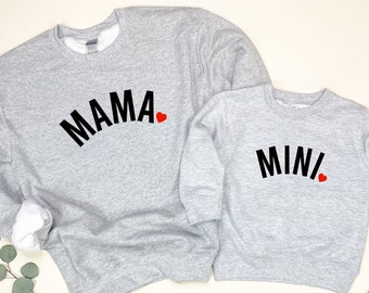 Mama and Mini Shirts, Mommy and Me, Valentines Day Sweatshirt, Valentines Day Shirt for Women, Valentines Day Shirt, Sweatshirt for Women