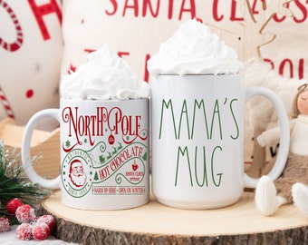 Family Christmas Mugs, Funny Christmas Mug, Personalized, Secret Santa, Hot Chocolate Mug, Kid's Cocoa Mug, Personalized Mug, Christmas Mug