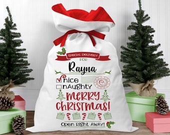 Santa Sack, Personalized, Custom Santa Sack, Large Santa Sack, Christmas Gift Bag, Santa Bag, Wrapping Paper, Gift