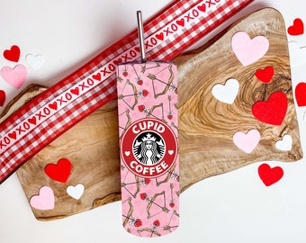 Starbucks Tumbler Personalized, Valentine's Day Tumbler, Personalized Tumbler, Personalized Starbucks Tumbler, Starbucks Coffee, Cupid