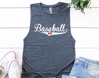 Baseball Mom Flowy Muscle Tank, Baseball Mom Tank, Softball Mom Tank