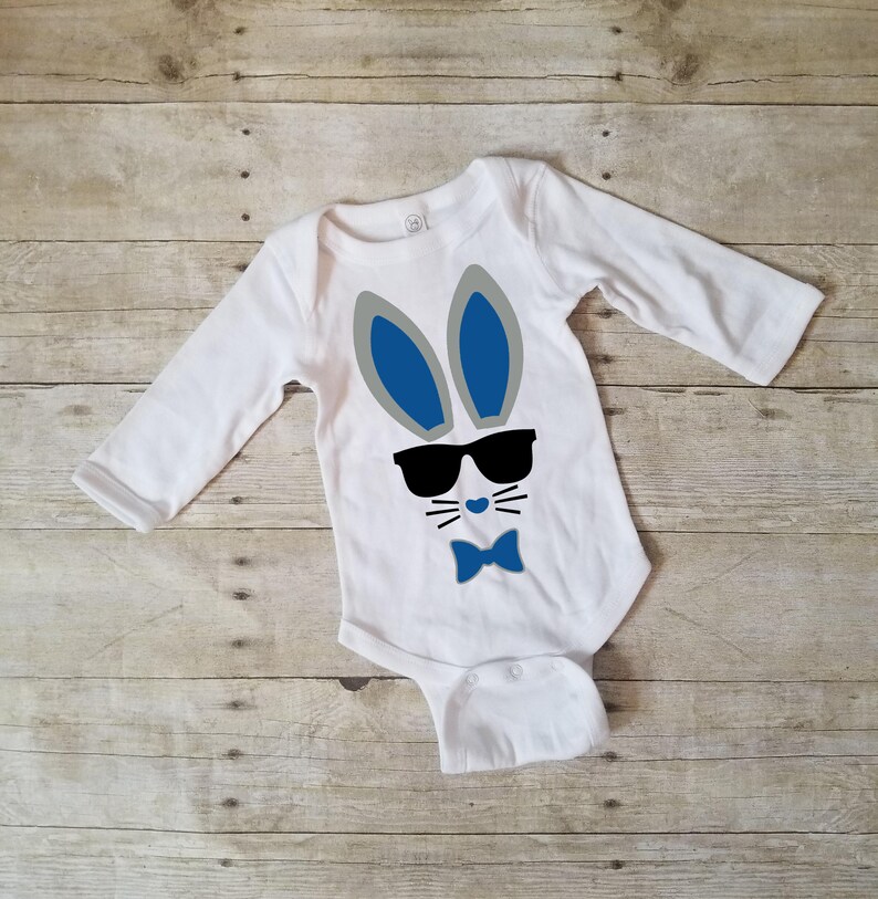 Bunny Onesie, My First Easter, Easter Onesie, Cool Bunny, Easter Onesie for Boys, Sunglasses, Easter Shirt for Boys, Easter Shirt image 1