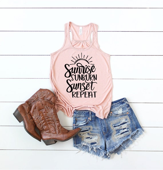 Sunrise Sunburn Sunset Repeat Summer Tank Luke Bryan Song | Etsy