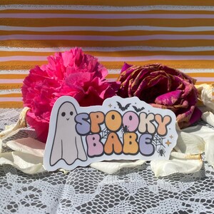 Retro Spooky Babe Halloween Sticker