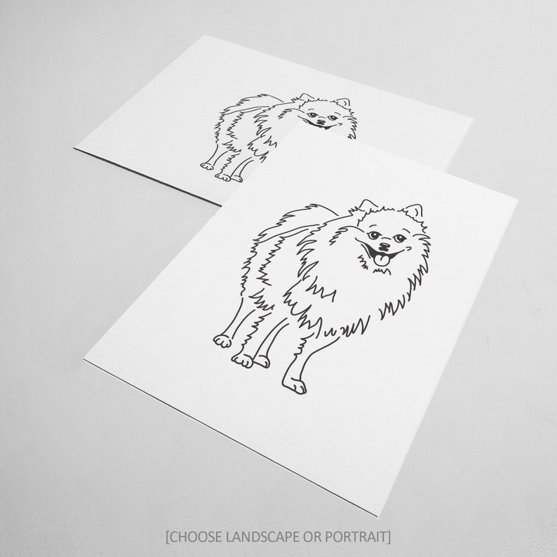 Pomeranian Dog Line Art Minimalist Wall Art Drawing Dogs & Etsy