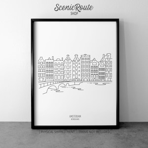 Amsterdam Skyline Art Print: Minimalist Line Art, Netherlands