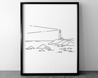 Superstition Mountains Line Art Print: Arizona Landscape on Linen