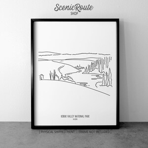 Kobuk Valley National Park, Alaska Drawing Art Print (Unframed), National Park Line Art Illustration, Minimalist Wall Art, Travel Poster