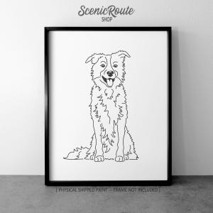 Border Collie Line Art Print: Minimalist Dog Sketch