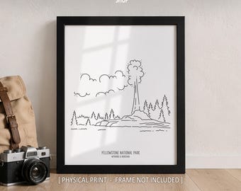 Camelback Line Art Print, Minimalist Black & White Arizona North